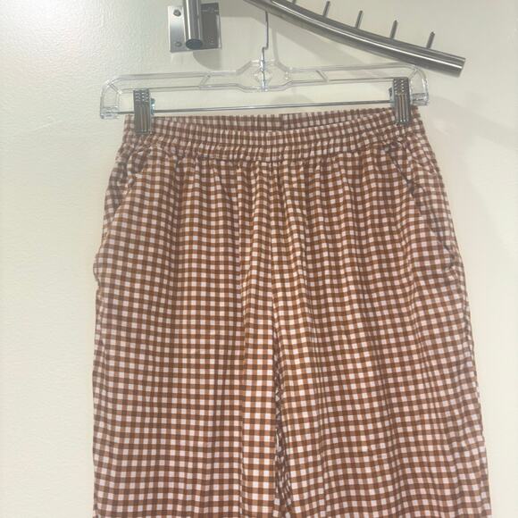 niū Checkered Pants – Size Small – Brown & White Gingham | Made in Italy - Picture 5 of 15